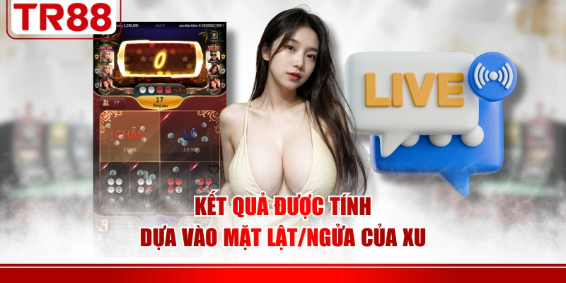 Kết quả được tính dựa vào mặt lật/ngửa của xu