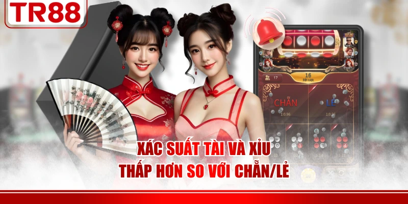Xác suất Tài và Xỉu thấp hơn so với Chẵn/Lẻ